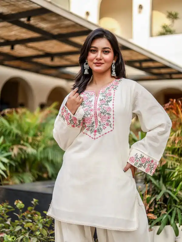 NSR 898 Off White Khadi Cotto Salwar Suit with Embroidery Work & Lace Work. Available at ₹1749 only. Delivery 4-6 Working Days. Shop now. | Jump Suits, Salwar suit, Designer Suits, Casual Suits, Creative suits, Palazzo Suits, Party Wear Suits, Patiala Suits, Straight Suits
