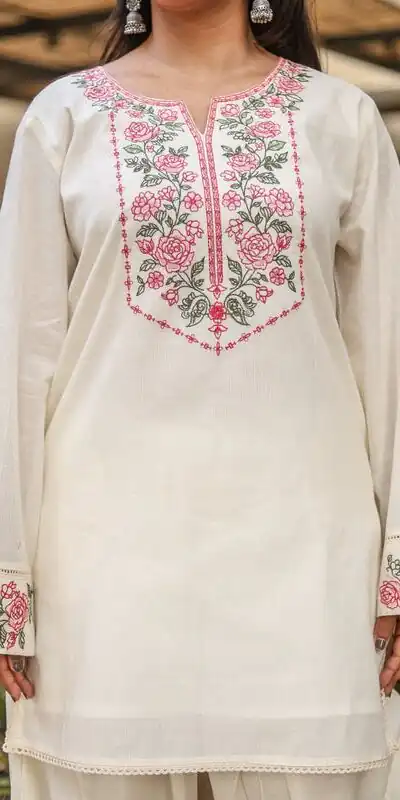 NSR 898 Off White Khadi Cotto Salwar Suit with Embroidery Work & Lace Work. Available at ₹1749 only. Delivery 4-6 Working Days. Shop now. | Jump Suits, Salwar suit, Designer Suits, Casual Suits, Creative suits, Palazzo Suits, Party Wear Suits, Patiala Suits, Straight Suits