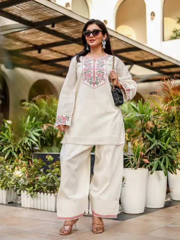 NSR 898 Off White Khadi Cotto Salwar Suit with Embroidery Work & Lace Work. Available at ₹1749 only. Delivery 4-6 Working Days. Shop now. | Jump Suits, Salwar suit, Designer Suits, Casual Suits, Creative suits, Palazzo Suits, Party Wear Suits, Patiala Suits, Straight Suits