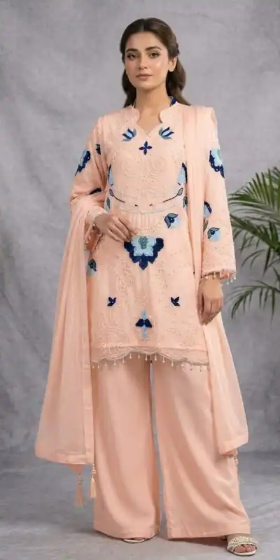 LG 2121 Peach Soft Organza Salwar Suit with Embroidery Work & Cut Work. Available at ₹2099 only. Delivery 4-6 Working Days. Shop now. | Jump Suits, Salwar suit, Designer Suits, Casual Suits, Creative suits, Palazzo Suits, Party Wear Suits, Patiala Suits, Straight Suits