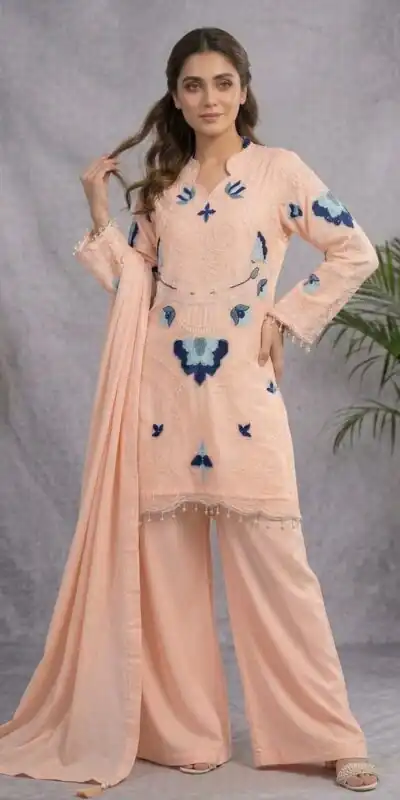 LG 2121 Peach Soft Organza Salwar Suit with Embroidery Work & Cut Work. Available at ₹2099 only. Delivery 4-6 Working Days. Shop now. | Jump Suits, Salwar suit, Designer Suits, Casual Suits, Creative suits, Palazzo Suits, Party Wear Suits, Patiala Suits, Straight Suits