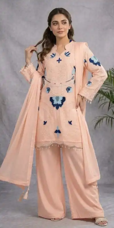 LG 2121 Peach Soft Organza Salwar Suit with Embroidery Work & Cut Work. Available at ₹2099 only. Delivery 4-6 Working Days. Shop now. | Jump Suits, Salwar suit, Designer Suits, Casual Suits, Creative suits, Palazzo Suits, Party Wear Suits, Patiala Suits, Straight Suits