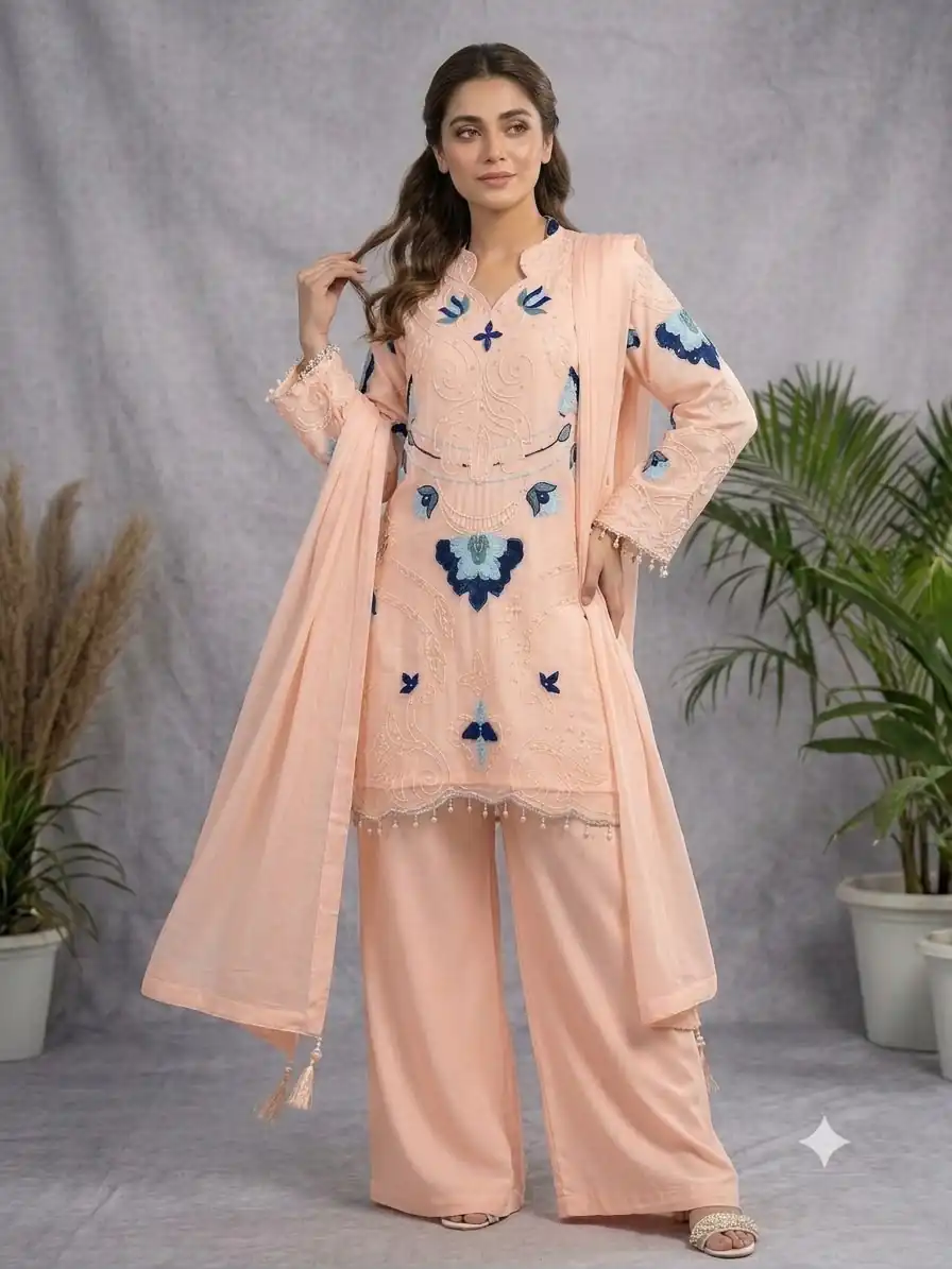 LG 2121 Peach Soft Organza Salwar Suit with Embroidery Work & Cut Work. Available at ₹2099 only. Delivery 4-6 Working Days. Shop now. | Jump Suits, Salwar suit, Designer Suits, Casual Suits, Creative suits, Palazzo Suits, Party Wear Suits, Patiala Suits, Straight Suits