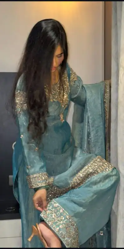 WW 1258 Sky Blue in Pure Zimmy Chu Silk Embroidery Work & Sequins Work Salwar Suit . Affordable Price ₹2099. Delivery 4-6 Working Days. Shop now. | Jump Suits, Salwar suit, Designer Suits, Casual Suits, Creative suits, Palazzo Suits, Party Wear Suits, Patiala Suits, Straight Suits