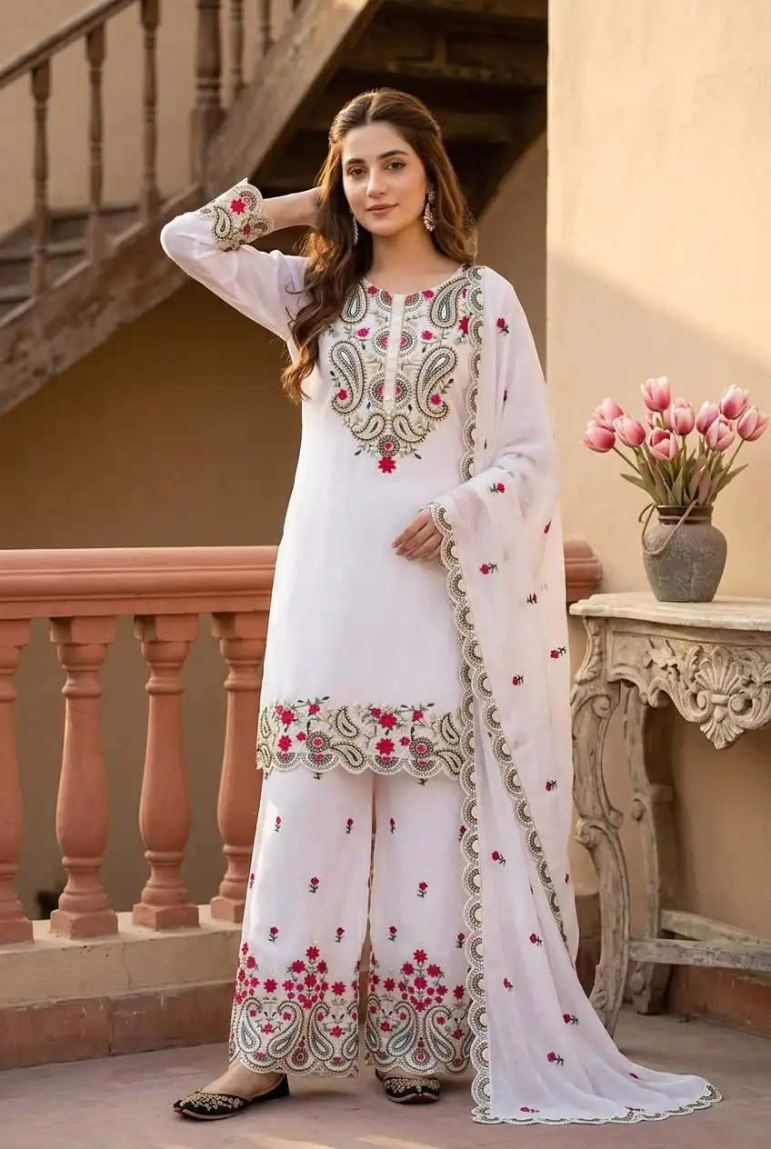 MT 1078 White Roman Silk Salwar Suit Perfect for Wedding, Party, Ethnic Day, Anniversary, Diwali – . Now at just ₹2399. Delivery 4-6 Working Days. | Jump Suits, Salwar suit, Designer Suits, Casual Suits, Creative suits, Palazzo Suits, Party Wear Suits, Patiala Suits, Straight Suits