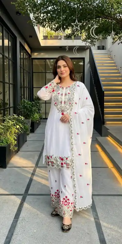 MT 1078 White Roman Silk Salwar Suit Perfect for Wedding, Party, Ethnic Day, Anniversary, Diwali – . Now at just ₹2399. Delivery 4-6 Working Days. | Jump Suits, Salwar suit, Designer Suits, Casual Suits, Creative suits, Palazzo Suits, Party Wear Suits, Patiala Suits, Straight Suits
