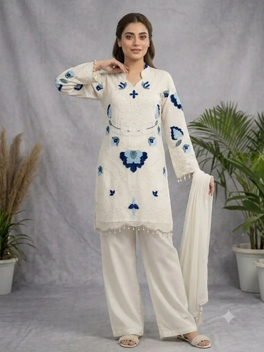 LG 2121 White Soft Organza Salwar Suit with Embroidery Work & Cut Work. Available at ₹2099 only. Delivery 4-6 Working Days. Shop now. | Jump Suits, Salwar suit, Designer Suits, Casual Suits, Creative suits, Palazzo Suits, Party Wear Suits, Patiala Suits, Straight Suits