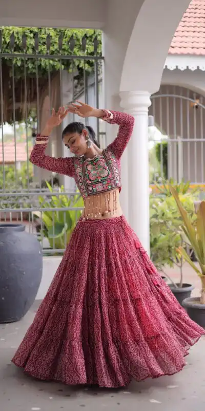 KA 5080 Maroon| Faux Georgette Lehenga Choli with Embroidery Work & Lace Work. Special Price ₹2499. Delivery 4-6 Working Days. Shop now. | Lehenga, Bollywood Lehenga, Creative Lehenga, Designer Lehenga, Embroidered Lehenga, Party Wear Lehenga