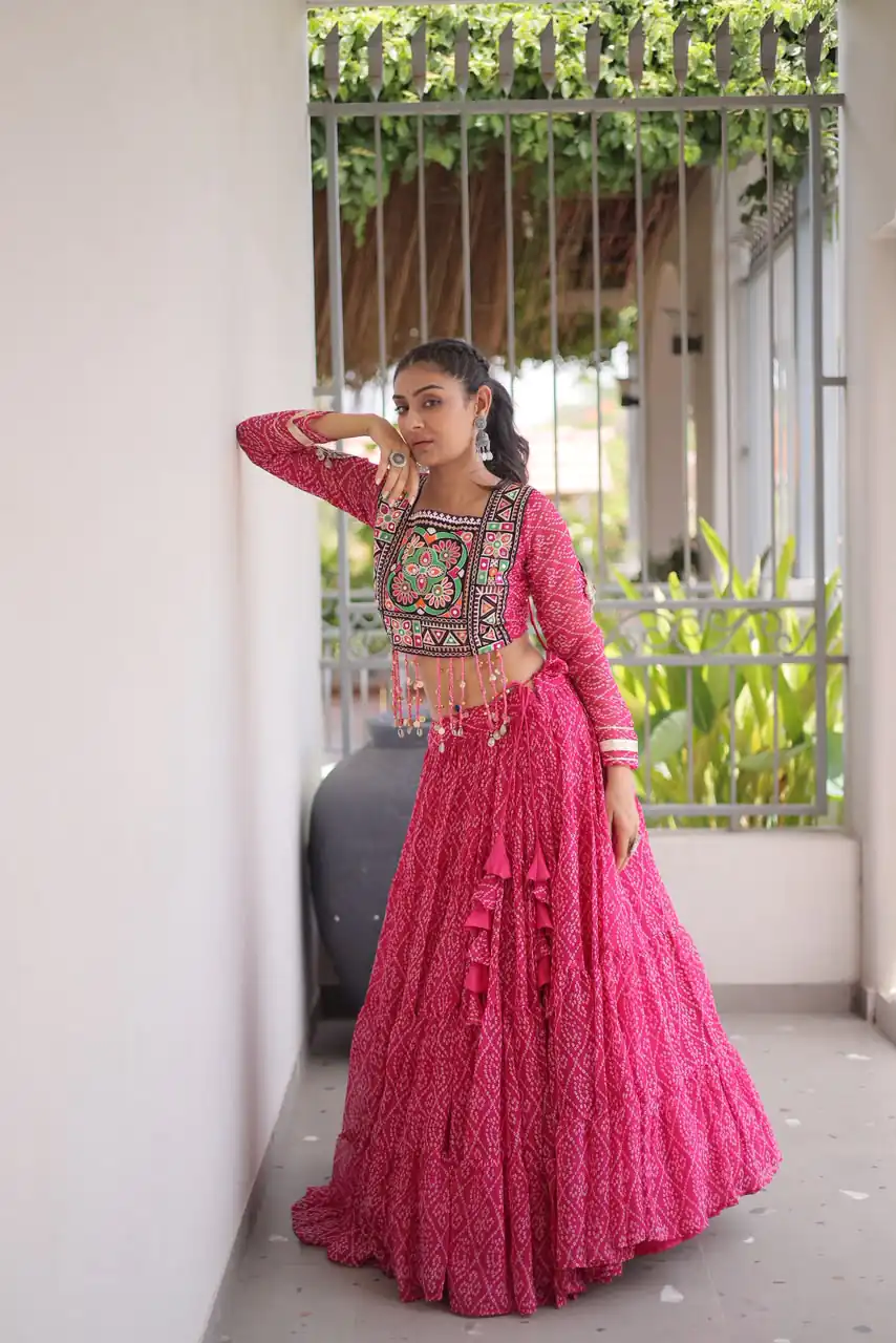 KA 5080 Pink| Faux Georgette Lehenga Choli with Embroidery Work & Lace Work. Special Price ₹2499. Delivery 4-6 Working Days. Shop now. | Lehenga, Bollywood Lehenga, Creative Lehenga, Designer Lehenga, Embroidered Lehenga, Party Wear Lehenga