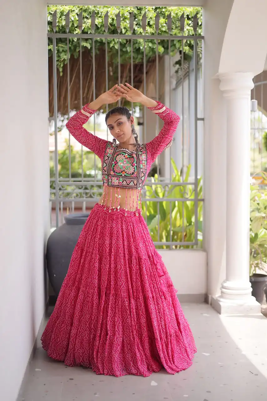 KA 5080 Pink| Faux Georgette Lehenga Choli with Embroidery Work & Lace Work. Special Price ₹2499. Delivery 4-6 Working Days. Shop now. | Lehenga, Bollywood Lehenga, Creative Lehenga, Designer Lehenga, Embroidered Lehenga, Party Wear Lehenga