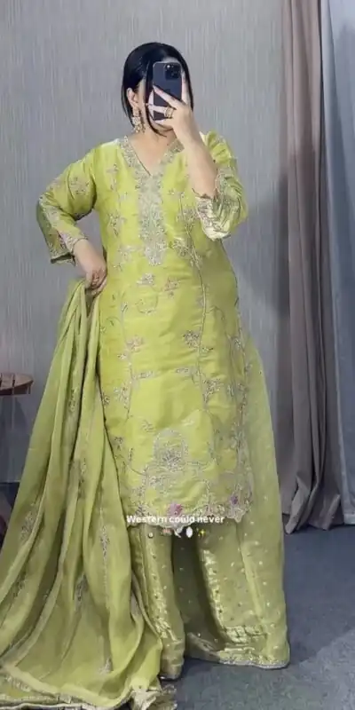 VLM 342 Pista Color Zimmy Silk Salwar Suit with Embroidery Work. Affordable Price ₹2149. Delivery 4-6 Working Days. Shop now. | Jump Suits, Salwar suit, Designer Suits, Casual Suits, Creative suits, Palazzo Suits, Party Wear Suits, Patiala Suits, Straight Suits