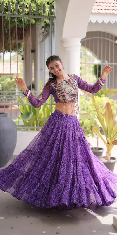 KA 5080 Purple| Faux Georgette Lehenga Choli with Embroidery Work & Lace Work. Special Price ₹2499. Delivery 4-6 Working Days. Shop now. | Lehenga, Bollywood Lehenga, Creative Lehenga, Designer Lehenga, Embroidered Lehenga, Party Wear Lehenga