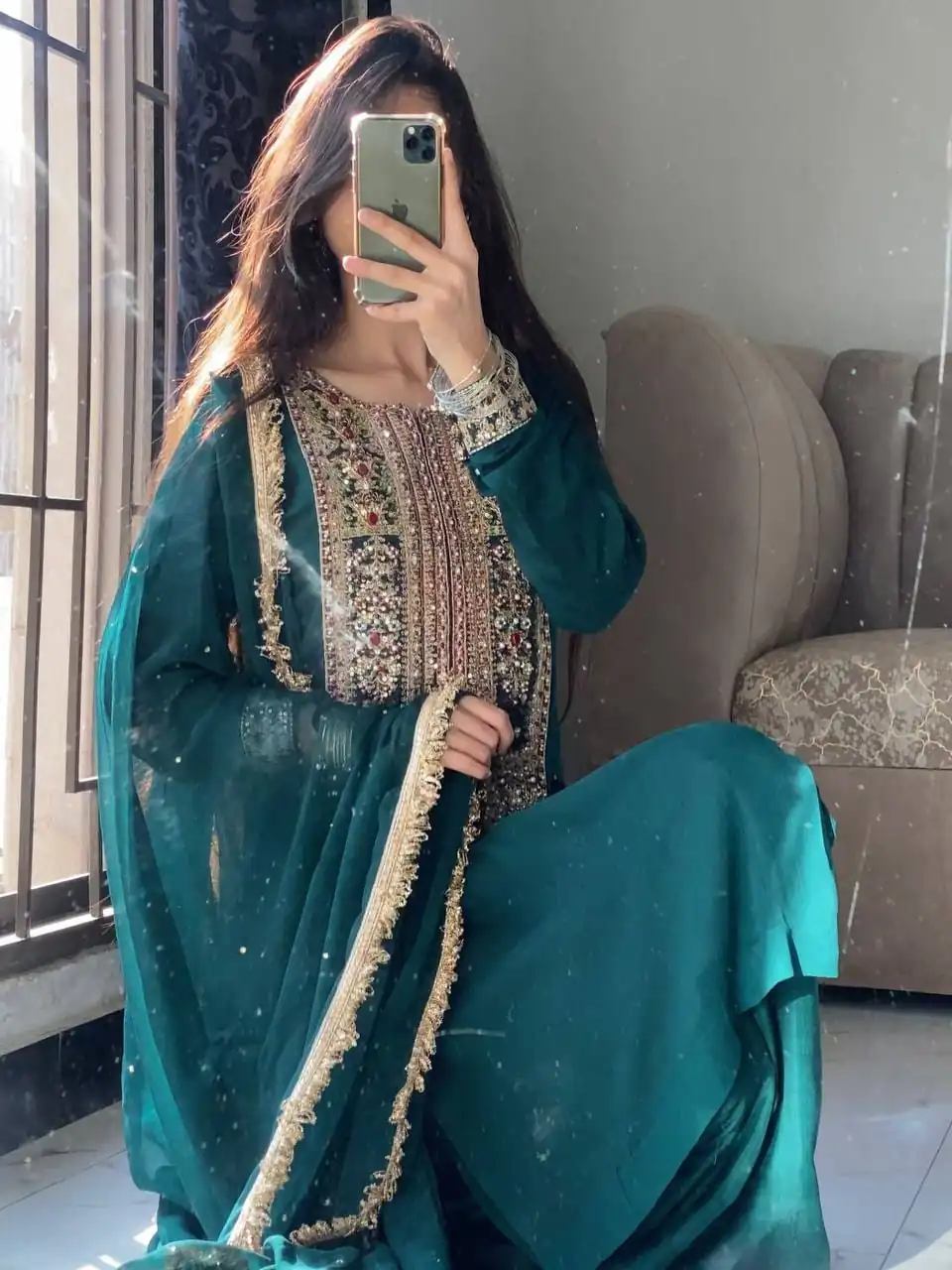 ZC 8021 Teal Fox Georgette Salwar Suit with Embroidery Work & Sequins Work. Exclusive Offer ₹2099. Delivery 4-6 Working Days. Shop now. | Jump Suits, Salwar suit, Designer Suits, Casual Suits, Creative suits, Palazzo Suits, Party Wear Suits, Patiala Suits, Straight Suits