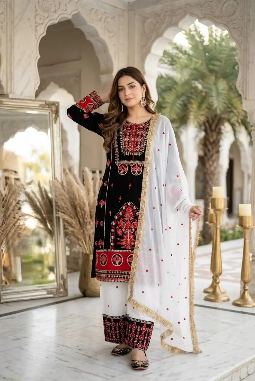 SKF 1731 Black Color Natural Crep Salwar Suit with Embroidery Work. Wedding, Party, Festive, Best Price ₹2149. Delivery 4-6 Working Days. Shop now. | Jump Suits, Salwar suit, Designer Suits, Casual Suits, Creative suits, Palazzo Suits, Party Wear Suits, Patiala Suits, Straight Suits