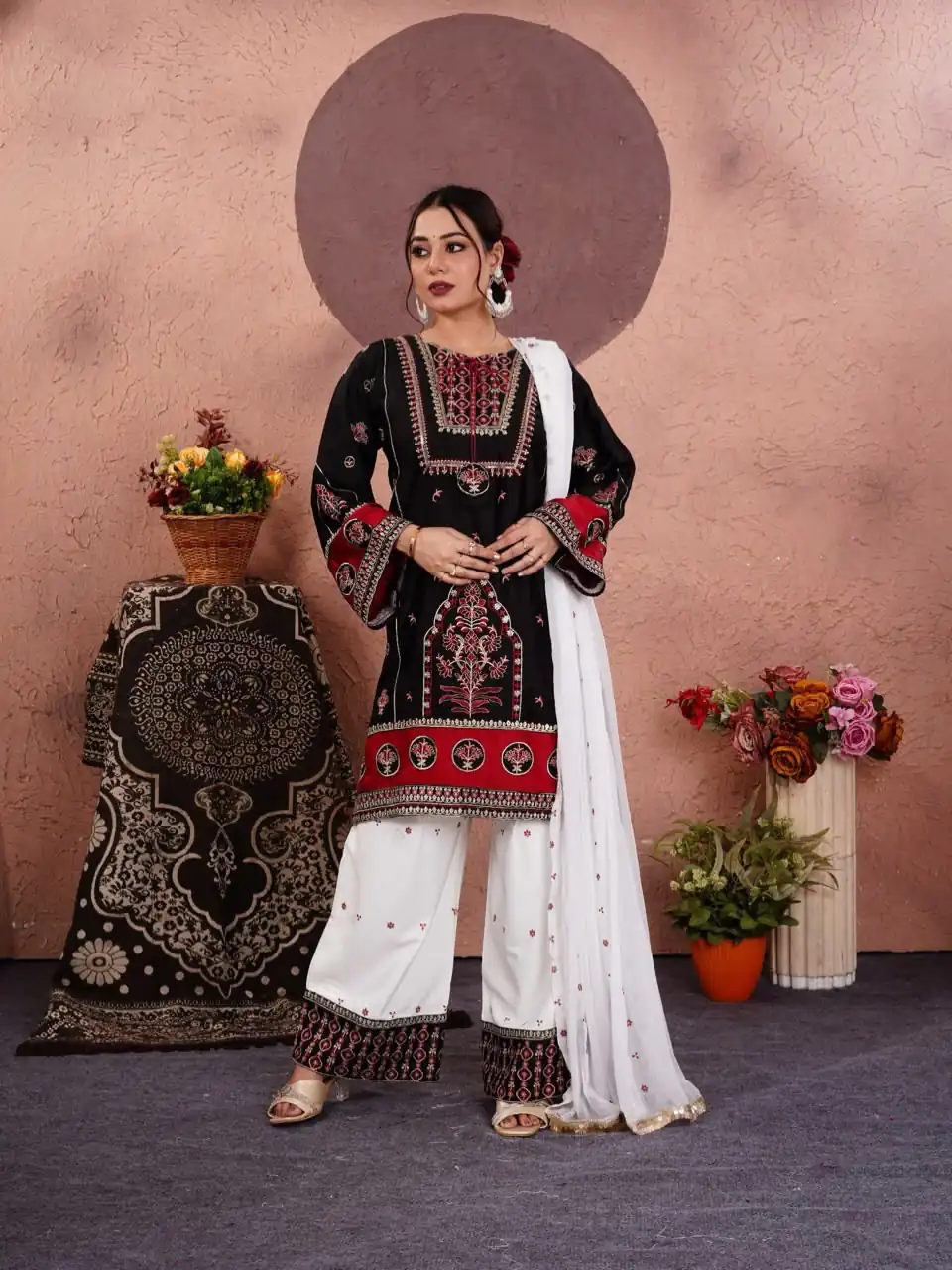 SKF 1731 Black Color Natural Crep Salwar Suit with Embroidery Work. Wedding, Party, Festive, Best Price ₹2149. Delivery 4-6 Working Days. Shop now. | Jump Suits, Salwar suit, Designer Suits, Casual Suits, Creative suits, Palazzo Suits, Party Wear Suits, Patiala Suits, Straight Suits
