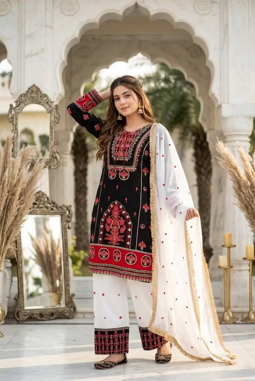 SKF 1731 Black Color Natural Crep Salwar Suit with Embroidery Work. Wedding, Party, Festive, Best Price ₹2149. Delivery 4-6 Working Days. Shop now. | Jump Suits, Salwar suit, Designer Suits, Casual Suits, Creative suits, Palazzo Suits, Party Wear Suits, Patiala Suits, Straight Suits