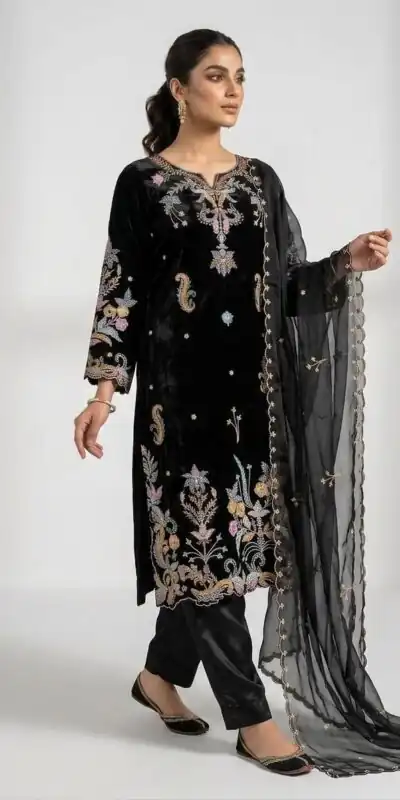 LG 2124 Black Color Roman Silk Salwar Suit with Embroidery Work. Available at ₹2149 only. Delivery 4-6 Working Days. Shop now. | Jump Suits, Salwar suit, Designer Suits, Casual Suits, Creative suits, Palazzo Suits, Party Wear Suits, Patiala Suits, Straight Suits