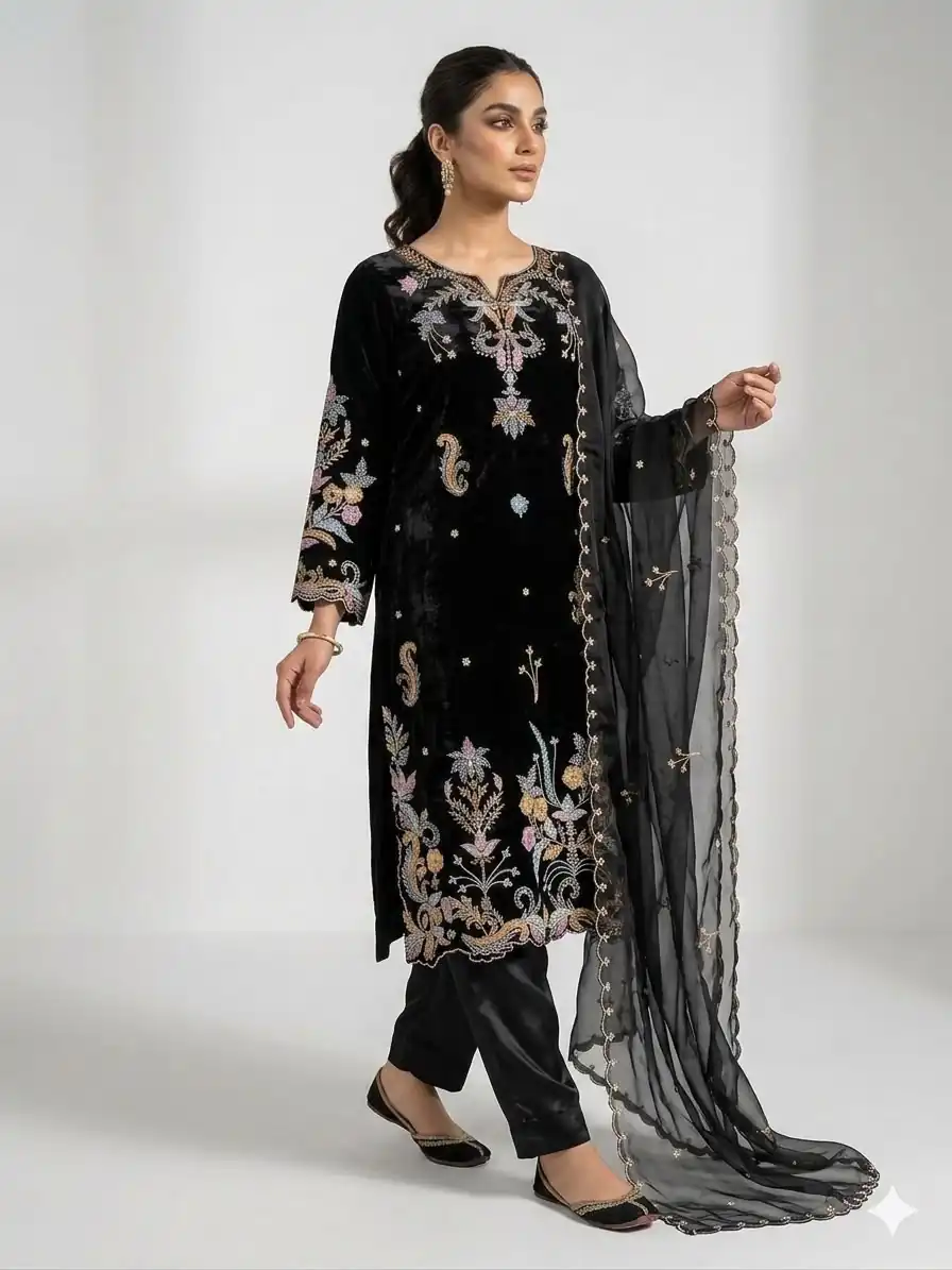 LG 2124 Black Color Roman Silk Salwar Suit with Embroidery Work. Available at ₹2149 only. Delivery 4-6 Working Days. Shop now. | Jump Suits, Salwar suit, Designer Suits, Casual Suits, Creative suits, Palazzo Suits, Party Wear Suits, Patiala Suits, Straight Suits