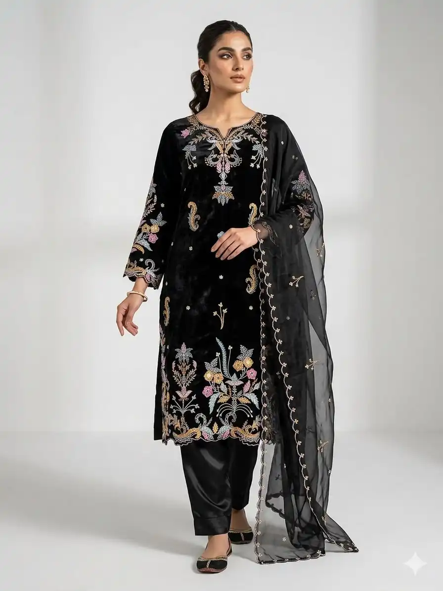 LG 2124 Black Color Roman Silk Salwar Suit with Embroidery Work. Available at ₹2149 only. Delivery 4-6 Working Days. Shop now. | Jump Suits, Salwar suit, Designer Suits, Casual Suits, Creative suits, Palazzo Suits, Party Wear Suits, Patiala Suits, Straight Suits