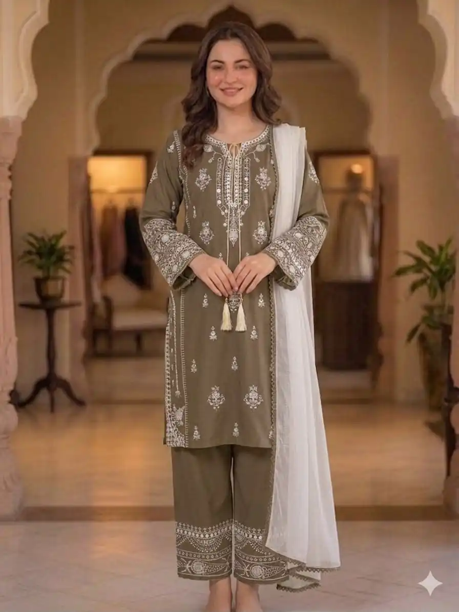BE 465 Brown in Faux Georgette Mirror Embroidery Work Salwar Suit . Best Price ₹1999. Delivery 4-6 Working Days. Shop now. | Jump Suits, Salwar suit, Designer Suits, Casual Suits, Creative suits, Palazzo Suits, Party Wear Suits, Patiala Suits, Straight Suits