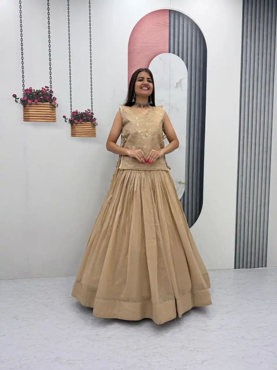 PC 569 Cream Color Crunchy Silk With Sequins Work Lehenga Choli . Special Price ₹2449. Delivery 4-6 Working Days. Shop now. | Lehenga, Bollywood Lehenga, Creative Lehenga, Designer Lehenga, Embroidered Lehenga, Party Wear Lehenga
