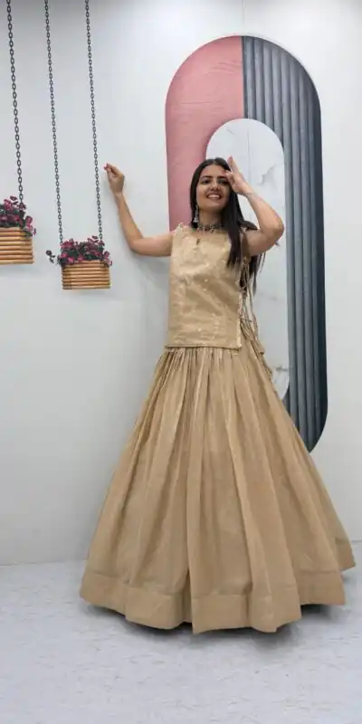 PC 569 Cream Color Crunchy Silk With Sequins Work Lehenga Choli . Special Price ₹2449. Delivery 4-6 Working Days. Shop now. | Lehenga, Bollywood Lehenga, Creative Lehenga, Designer Lehenga, Embroidered Lehenga, Party Wear Lehenga