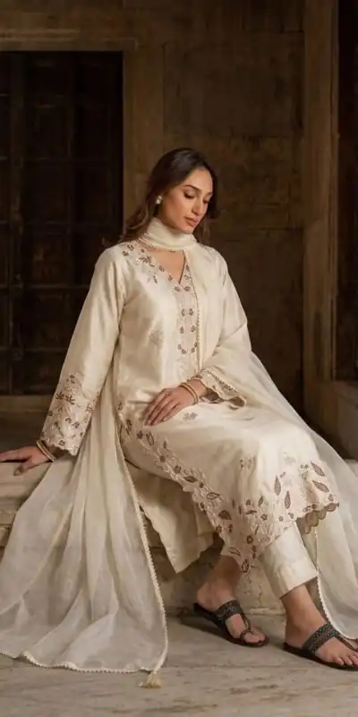 AD 237 Cream Color Roman Silk Salwar Suit with Embroidery Work. Available at ₹2149 only. Delivery 4-6 Working Days. Shop now. | Jump Suits, Salwar suit, Designer Suits, Casual Suits, Creative suits, Palazzo Suits, Party Wear Suits, Patiala Suits, Straight Suits