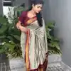 KP 6092 Grey Soft Lichi Silk Cloth Saree Perfect for Wedding, Party, Family Gatherings, Sangeet, Festive Deal ₹1449. Delivery 4-6 Working Days | Sarees, Bollywood Sarees, Creative Sarees, Designer Sarees, Embroidered Sarees, Ethnic Saree, Modern Digital sarees, Party Wear Sarees