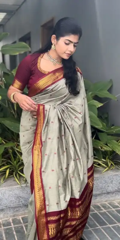 KP 6092 Grey Soft Lichi Silk Cloth Saree Perfect for Wedding, Party, Family Gatherings, Sangeet, Festive Deal ₹1449. Delivery 4-6 Working Days | Sarees, Bollywood Sarees, Creative Sarees, Designer Sarees, Embroidered Sarees, Ethnic Saree, Modern Digital sarees, Party Wear Sarees