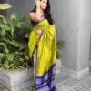 KP 6092 Lime Yellow Soft Lichi Silk Cloth Saree Perfect for Wedding, Party, Family Gatherings, Sangeet, Festive Deal ₹1449. Delivery 4-6 Working Days | Sarees, Bollywood Sarees, Creative Sarees, Designer Sarees, Embroidered Sarees, Ethnic Saree, Modern Digital sarees, Party Wear Sarees