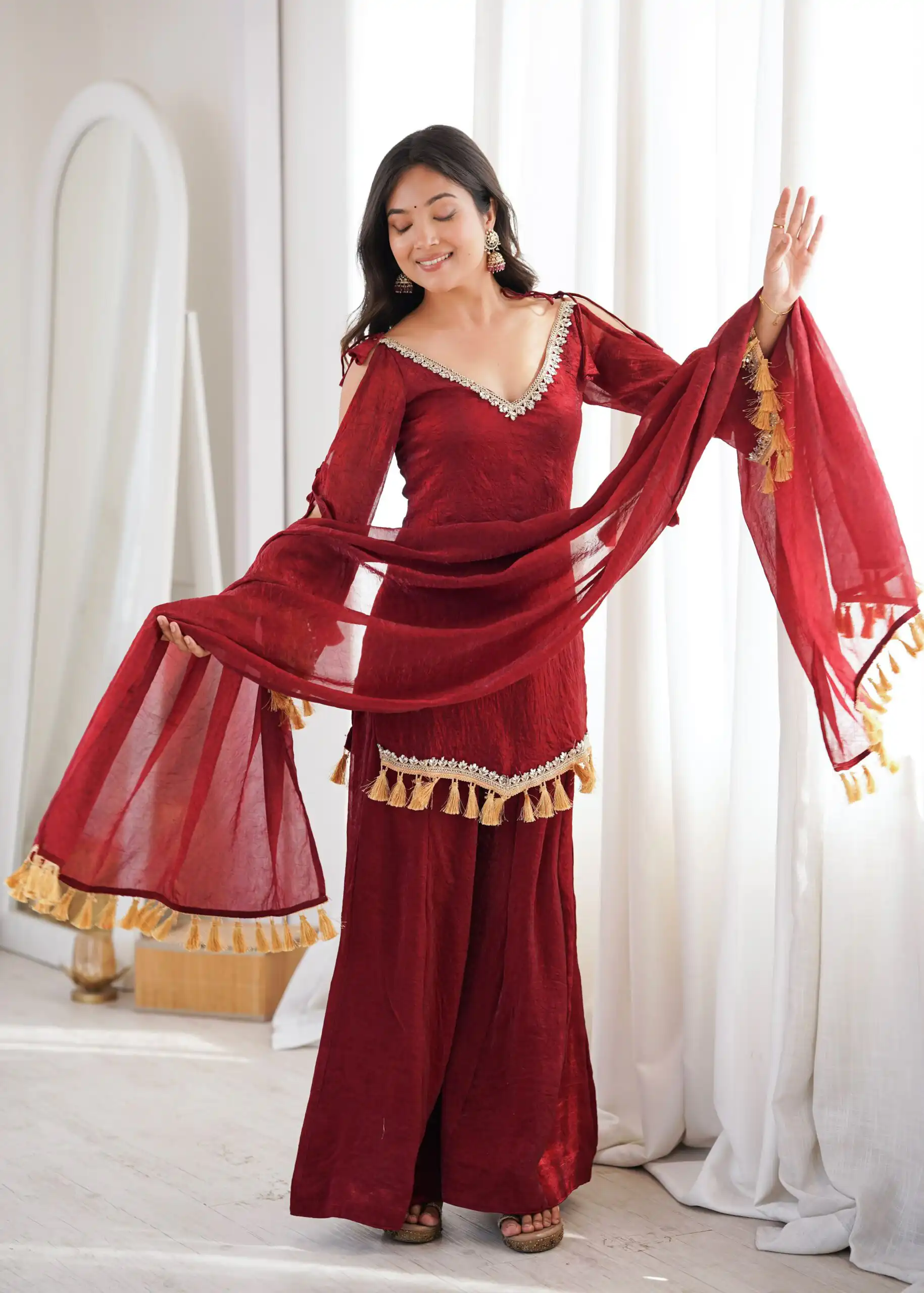 SRK 5357 Maroon Doremon Crush Salwar Suit Perfect for Wedding, Party, Traditional Day, Baisakhi, Karwa Chauth – . Exclusive Offer ₹2099. Delive | Jump Suits, Salwar suit, Designer Suits, Casual Suits, Creative suits, Palazzo Suits, Party Wear Suits, Patiala Suits, Straight Suits