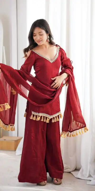 SRK 5357 Maroon Doremon Crush Salwar Suit Perfect for Wedding, Party, Traditional Day, Baisakhi, Karwa Chauth – . Exclusive Offer ₹2099. Delive | Jump Suits, Salwar suit, Designer Suits, Casual Suits, Creative suits, Palazzo Suits, Party Wear Suits, Patiala Suits, Straight Suits