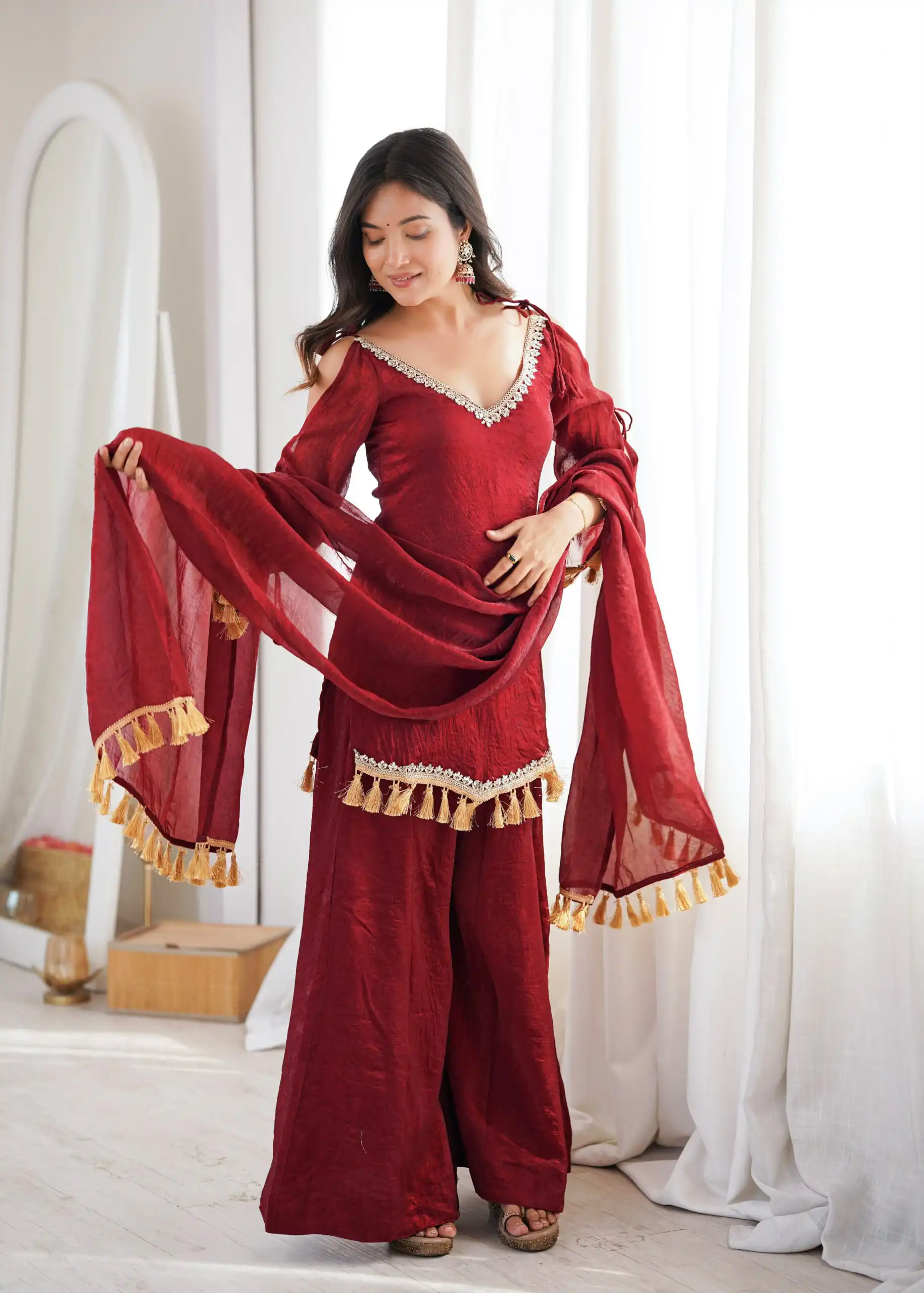 SRK 5357 Maroon Doremon Crush Salwar Suit Perfect for Wedding, Party, Traditional Day, Baisakhi, Karwa Chauth – . Exclusive Offer ₹2099. Delive | Jump Suits, Salwar suit, Designer Suits, Casual Suits, Creative suits, Palazzo Suits, Party Wear Suits, Patiala Suits, Straight Suits