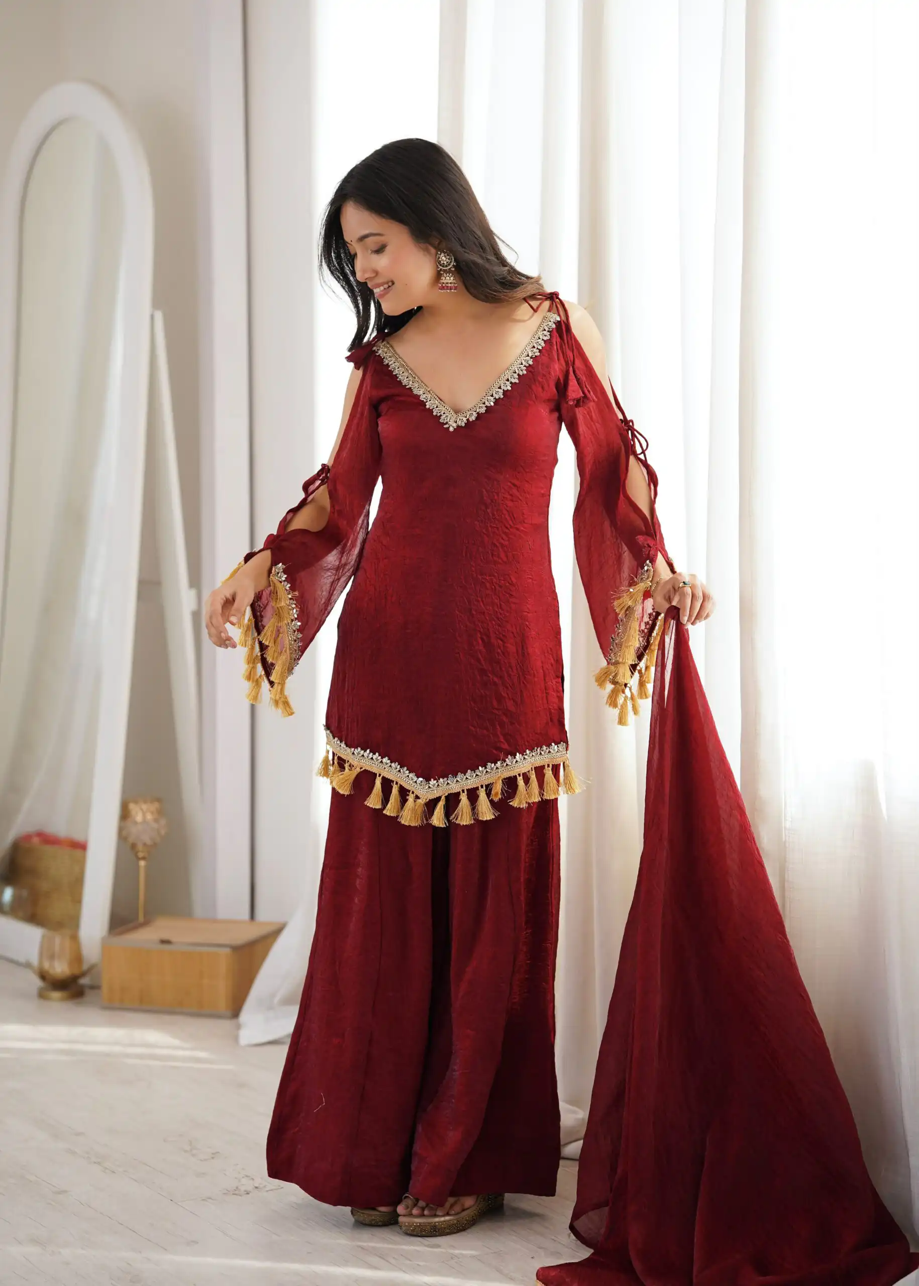 SRK 5357 Maroon Doremon Crush Salwar Suit Perfect for Wedding, Party, Traditional Day, Baisakhi, Karwa Chauth – . Exclusive Offer ₹2099. Delive | Jump Suits, Salwar suit, Designer Suits, Casual Suits, Creative suits, Palazzo Suits, Party Wear Suits, Patiala Suits, Straight Suits