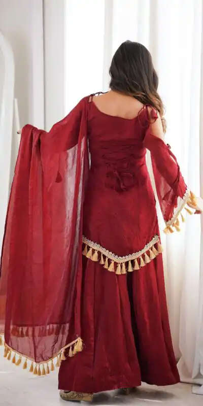 SRK 5357 Maroon Doremon Crush Salwar Suit Perfect for Wedding, Party, Traditional Day, Baisakhi, Karwa Chauth – . Exclusive Offer ₹2099. Delive | Jump Suits, Salwar suit, Designer Suits, Casual Suits, Creative suits, Palazzo Suits, Party Wear Suits, Patiala Suits, Straight Suits