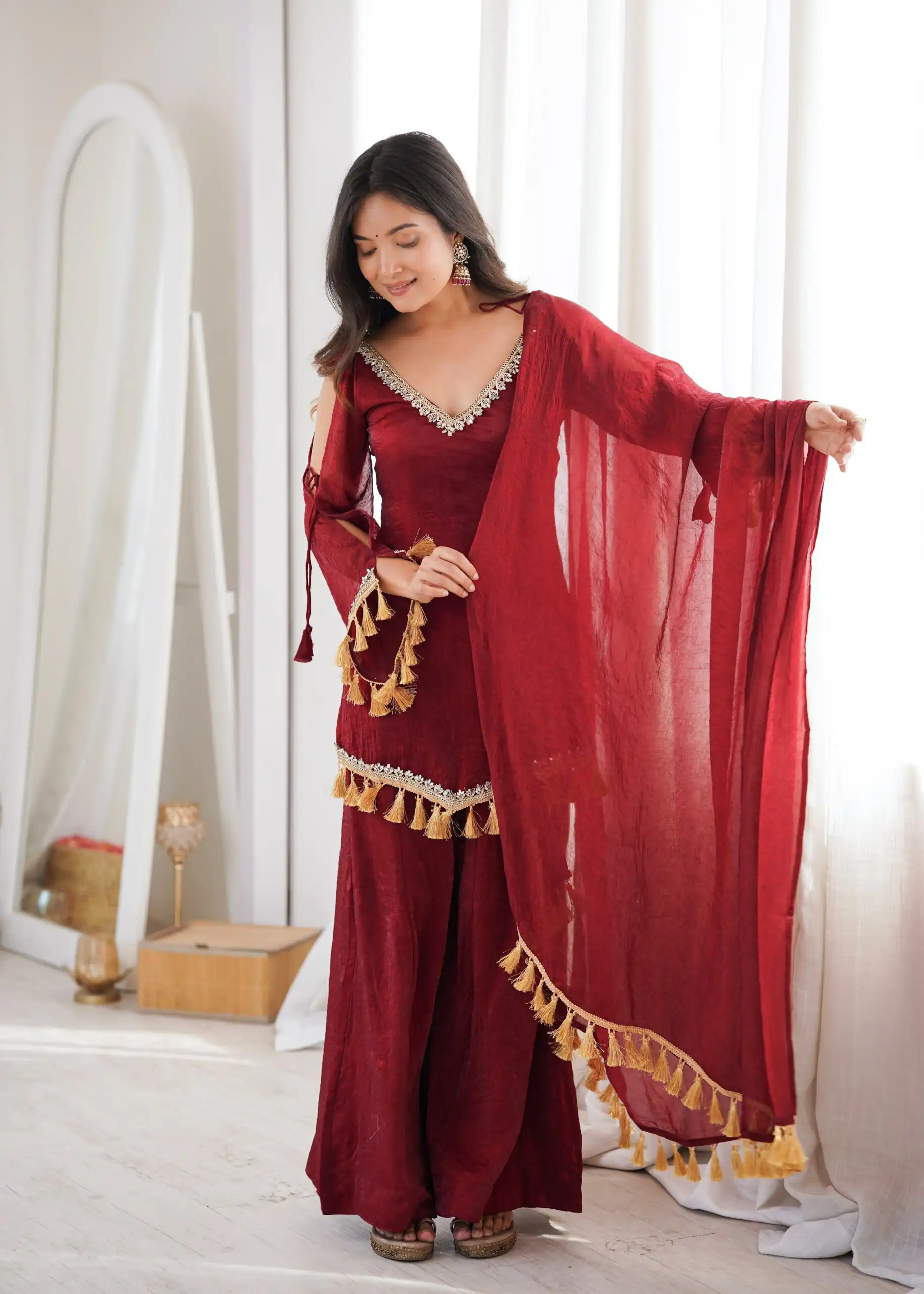 SRK 5357 Maroon Doremon Crush Salwar Suit Perfect for Wedding, Party, Traditional Day, Baisakhi, Karwa Chauth – . Exclusive Offer ₹2099. Delive | Jump Suits, Salwar suit, Designer Suits, Casual Suits, Creative suits, Palazzo Suits, Party Wear Suits, Patiala Suits, Straight Suits