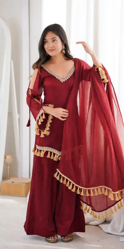 SRK 5357 Maroon Doremon Crush Salwar Suit Perfect for Wedding, Party, Traditional Day, Baisakhi, Karwa Chauth – . Exclusive Offer ₹2099. Delive | Jump Suits, Salwar suit, Designer Suits, Casual Suits, Creative suits, Palazzo Suits, Party Wear Suits, Patiala Suits, Straight Suits