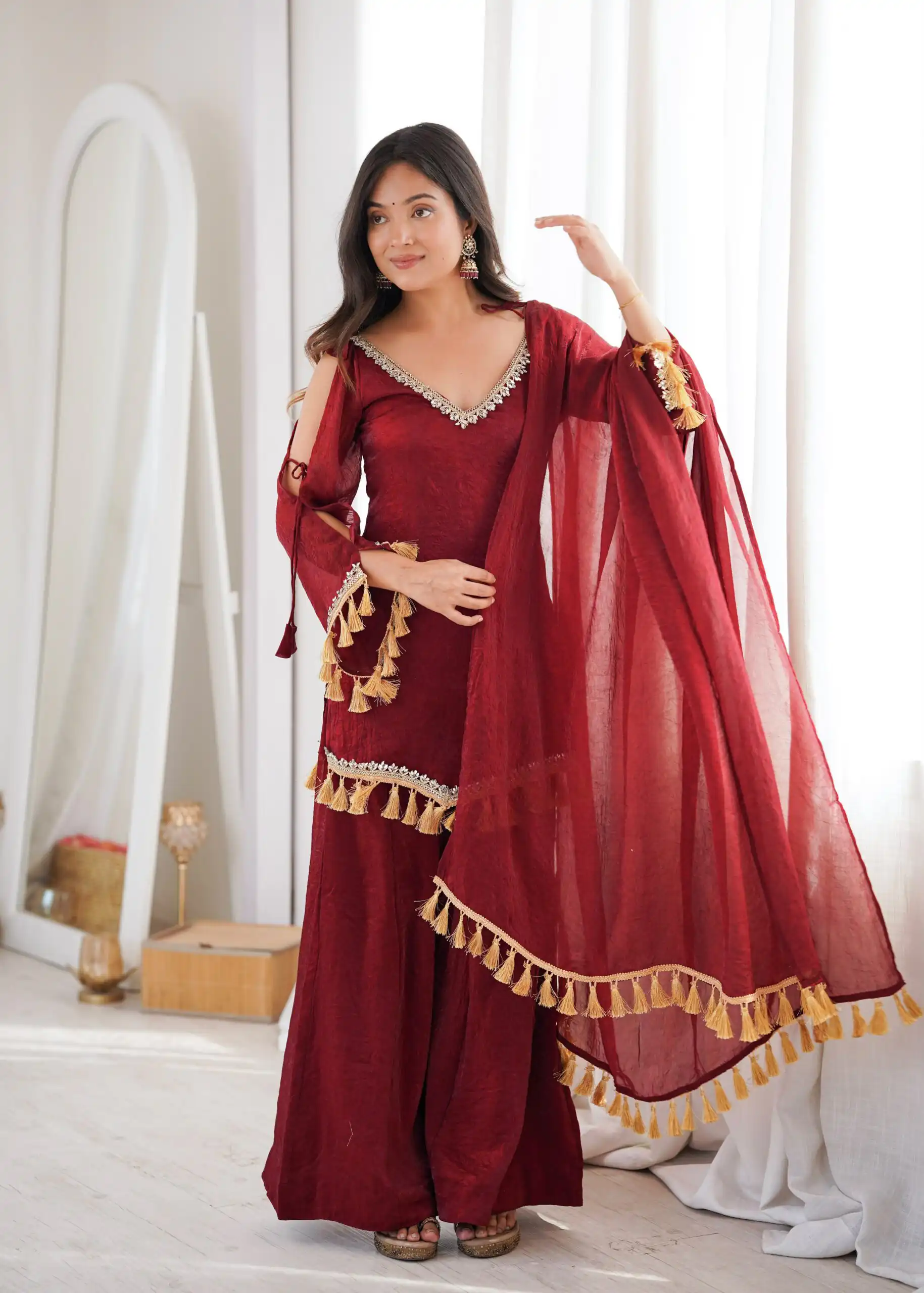 SRK 5357 Maroon Doremon Crush Salwar Suit Perfect for Wedding, Party, Traditional Day, Baisakhi, Karwa Chauth – . Exclusive Offer ₹2099. Delive | Jump Suits, Salwar suit, Designer Suits, Casual Suits, Creative suits, Palazzo Suits, Party Wear Suits, Patiala Suits, Straight Suits
