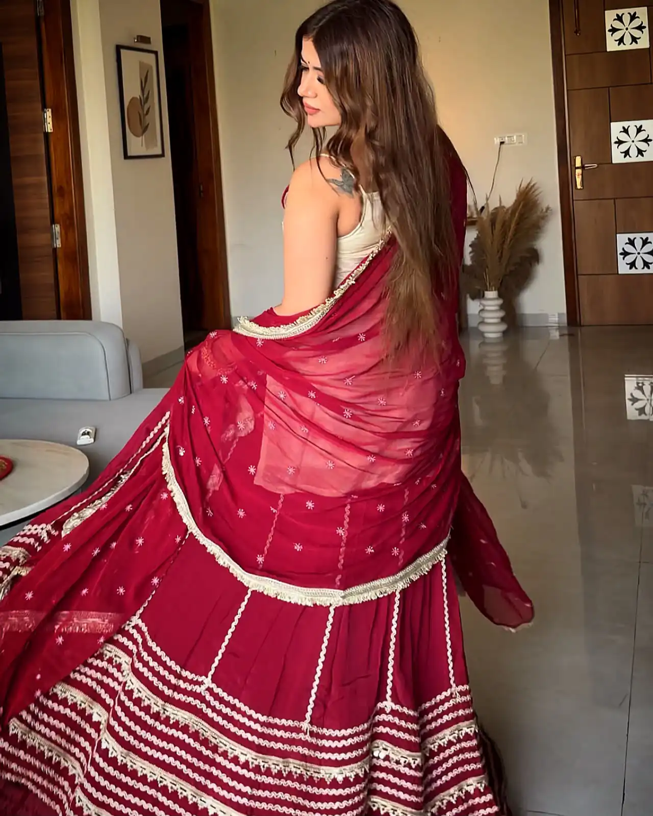 SRK 5344 Maroon Pretty Pista Fendy Silk Real Mirror Work Lehenga Choli Lehenga Choli Wedding, Party 2449/- Price ,Delivery 4-6 Working Days. Shop now | Lehenga, Bollywood Lehenga, Creative Lehenga, Designer Lehenga, Embroidered Lehenga, Party Wear Lehenga