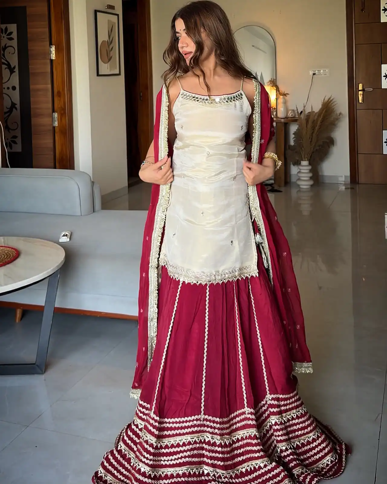 SRK 5344 Maroon Pretty Pista Fendy Silk Real Mirror Work Lehenga Choli Lehenga Choli Wedding, Party 2449/- Price ,Delivery 4-6 Working Days. Shop now | Lehenga, Bollywood Lehenga, Creative Lehenga, Designer Lehenga, Embroidered Lehenga, Party Wear Lehenga