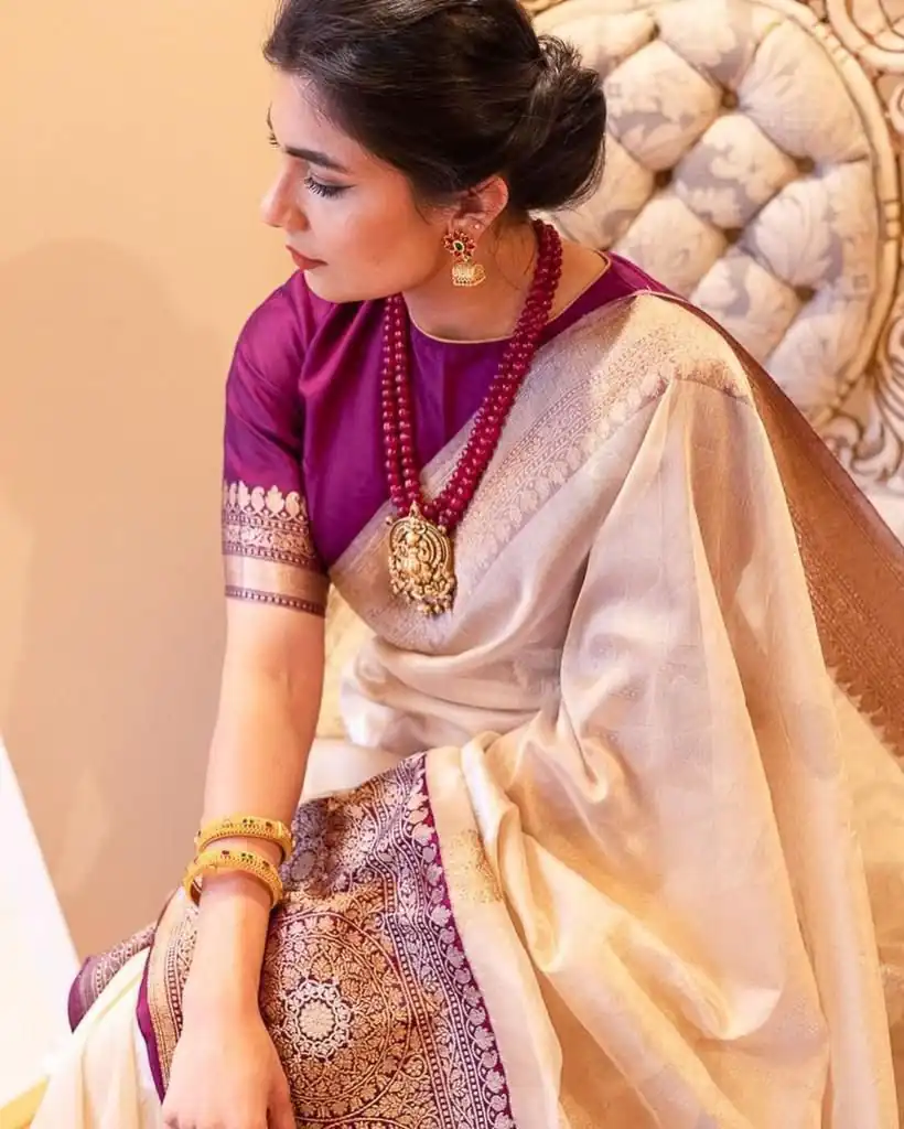 KPR 284 Off White Soft Lichi Silk Saree with Lace Work & Lace Border. Introductory Price ₹1549. Delivery 4-6 Working Days. Shop now. | Sarees, Bollywood Sarees, Creative Sarees, Designer Sarees, Embroidered Sarees, Ethnic Saree, Modern Digital sarees, Party Wear Sarees