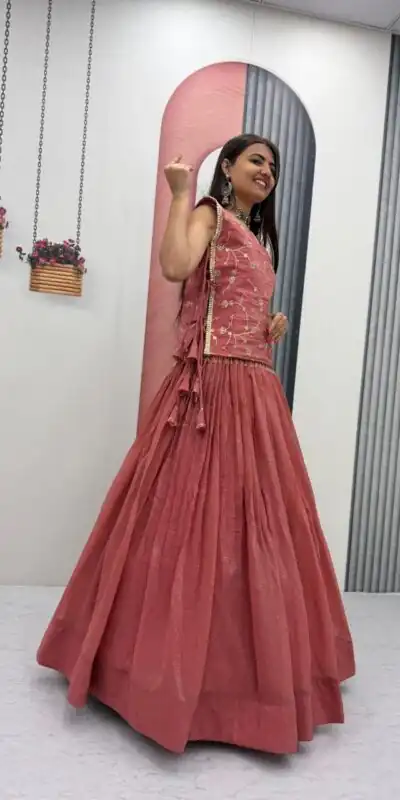 PC 569 Peach Color Crunchy Silk With Sequins Work Lehenga Choli . Special Price ₹2449. Delivery 4-6 Working Days. Shop now. | Lehenga, Bollywood Lehenga, Creative Lehenga, Designer Lehenga, Embroidered Lehenga, Party Wear Lehenga