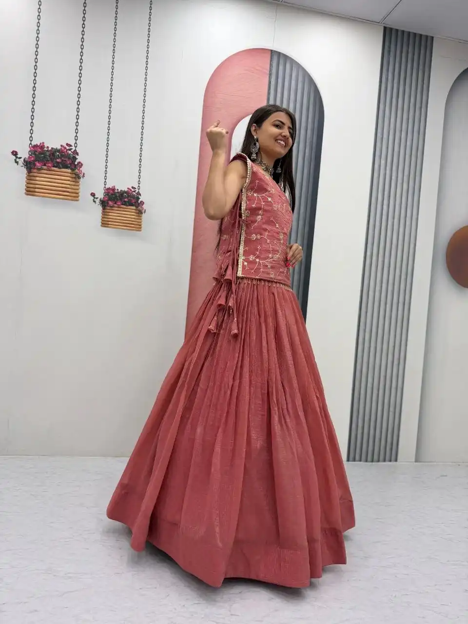 PC 569 Peach Color Crunchy Silk With Sequins Work Lehenga Choli . Special Price ₹2449. Delivery 4-6 Working Days. Shop now. | Lehenga, Bollywood Lehenga, Creative Lehenga, Designer Lehenga, Embroidered Lehenga, Party Wear Lehenga