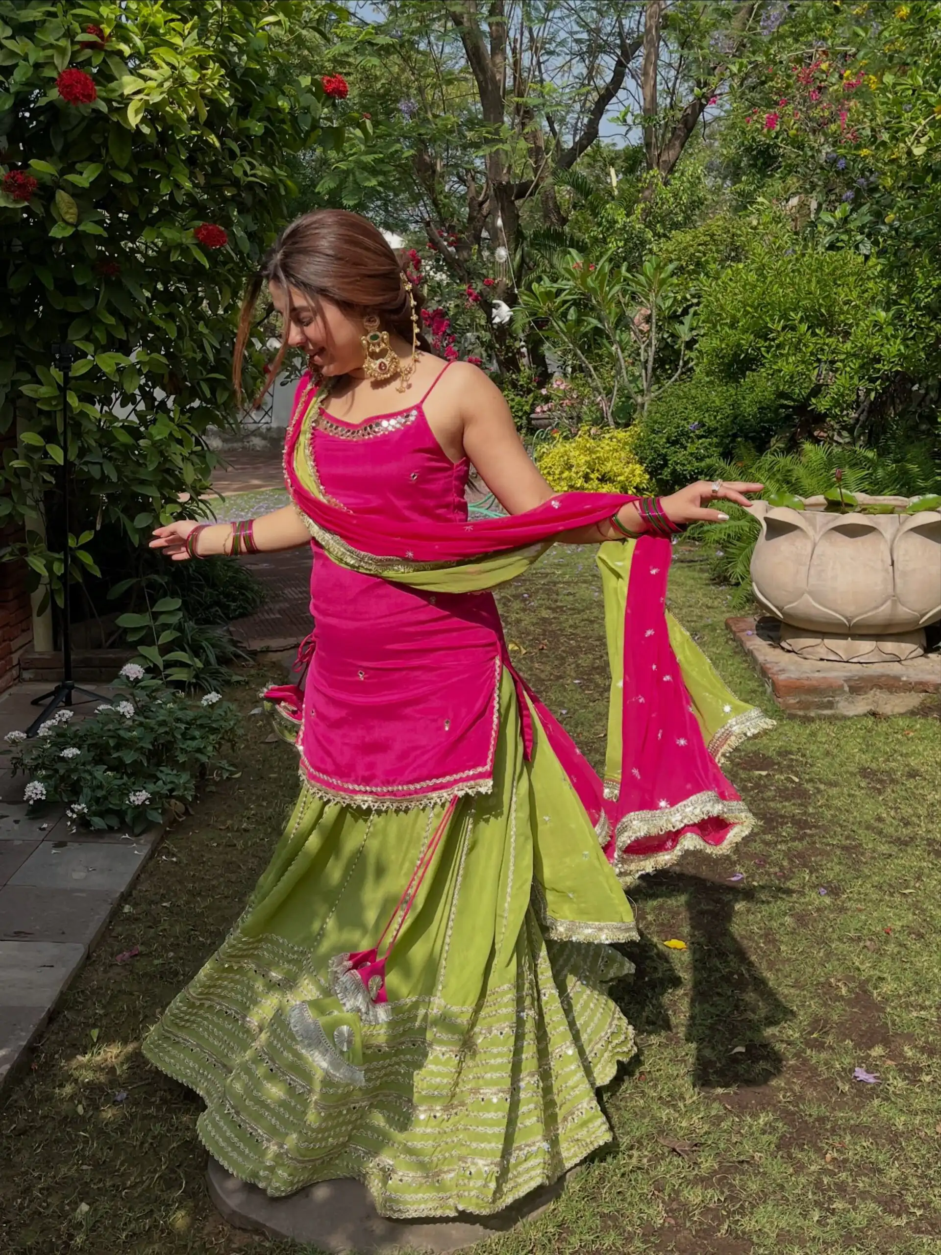 SRK 5344 | SRK 5344 Pretty Pista Fendy Silk Real Mirror Work Lehenga Choli Lehenga Choli Wedding, Party 2449/- Price ,Delivery 4-6 Working Days. Shop now | Lehenga, Bollywood Lehenga, Creative Lehenga, Designer Lehenga, Embroidered Lehenga, Party Wear Lehenga