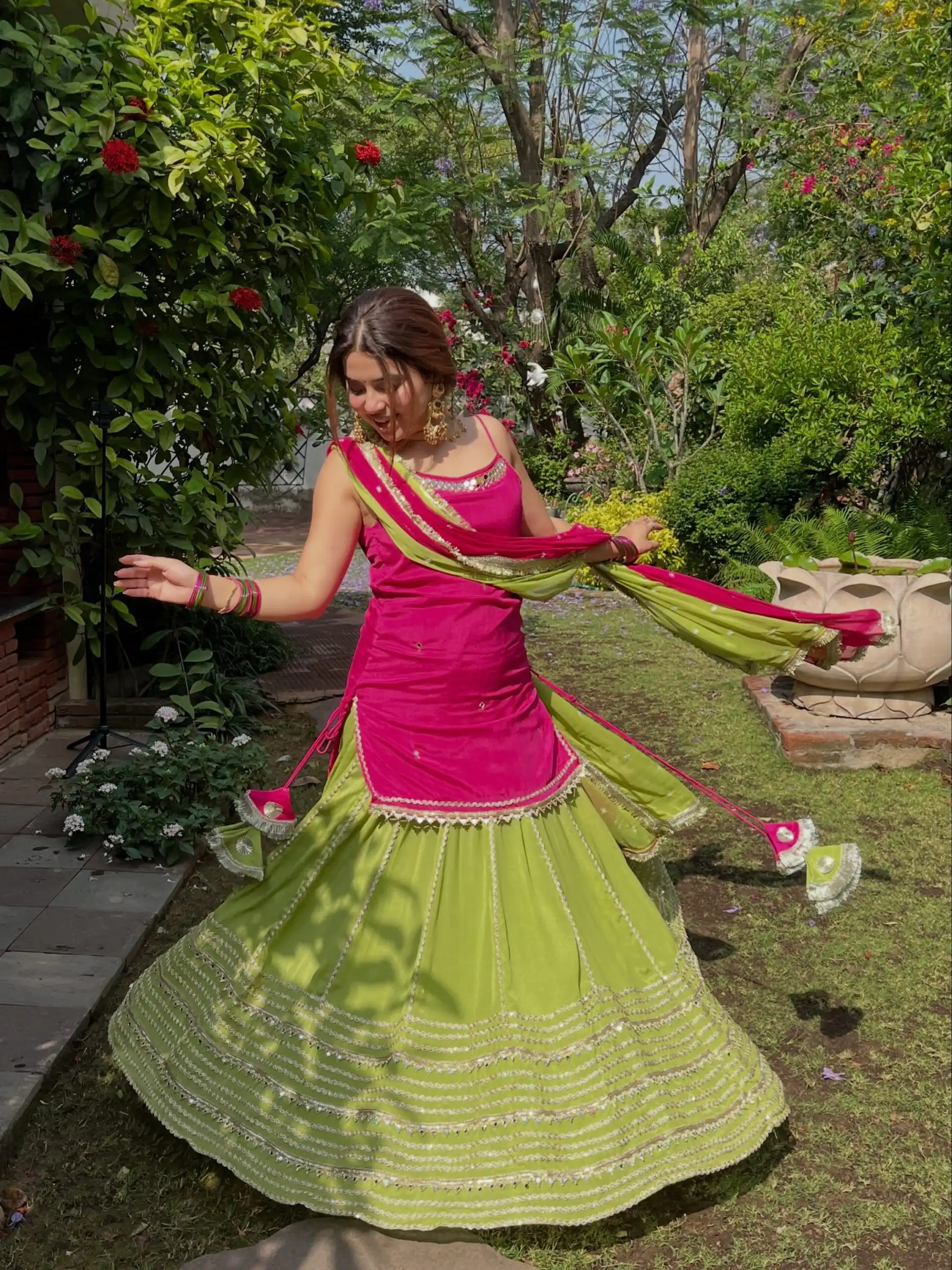 SRK 5344 | SRK 5344 Pretty Pista Fendy Silk Real Mirror Work Lehenga Choli Lehenga Choli Wedding, Party 2449/- Price ,Delivery 4-6 Working Days. Shop now | Lehenga, Bollywood Lehenga, Creative Lehenga, Designer Lehenga, Embroidered Lehenga, Party Wear Lehenga