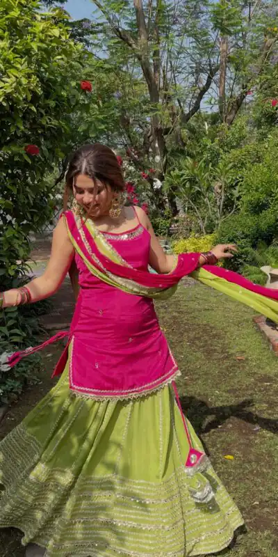 SRK 5344 | SRK 5344 Pretty Pista Fendy Silk Real Mirror Work Lehenga Choli Lehenga Choli Wedding, Party 2449/- Price ,Delivery 4-6 Working Days. Shop now | Lehenga, Bollywood Lehenga, Creative Lehenga, Designer Lehenga, Embroidered Lehenga, Party Wear Lehenga