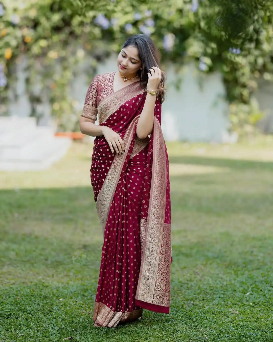 KPR 228 Red in Soft Lichi Silk Jacquard Work Designer Work Saree . Exclusive Offer ₹1349. Delivery 4-6 Working Days. Shop now. | Sarees, Bollywood Sarees, Creative Sarees, Designer Sarees, Embroidered Sarees, Ethnic Saree, Modern Digital sarees, Party Wear Sarees