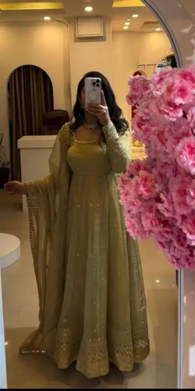 ZB 5069 Yellow Gold Crazy Gown Perfect for Wedding, Party, Mehendi, Anniversary, Onam – . Grab it for ₹2099. Delivery 4-6 Working Days. Shop now. | Gowns, Bollywood Gowns, Creative Gowns, Designer Gowns, Embroidered Gowns, Party Wear Gowns