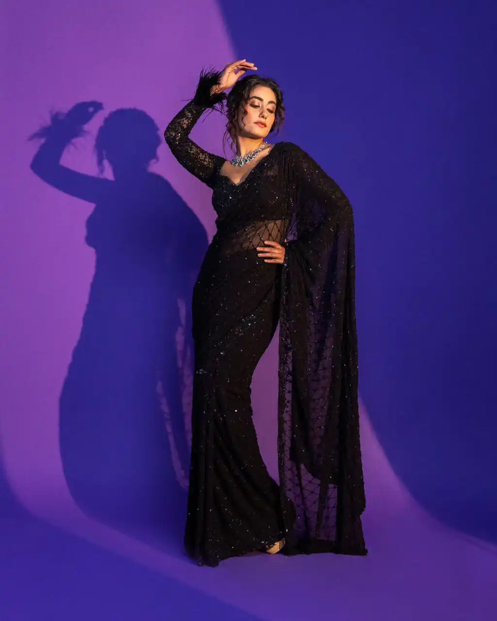 NC 5295 Black Soft Net Saree with Sequins Work & Embroidery Work. Available at ₹1749 only. Delivery 4-6 Working Days. Shop now. | Sarees, Bollywood Sarees, Creative Sarees, Designer Sarees, Embroidered Sarees, Ethnic Saree, Modern Digital sarees, Party Wear Sarees