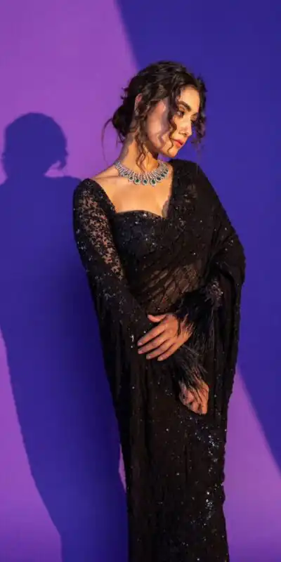 NC 5295 Black Soft Net Saree with Sequins Work & Embroidery Work. Available at ₹1749 only. Delivery 4-6 Working Days. Shop now. | Sarees, Bollywood Sarees, Creative Sarees, Designer Sarees, Embroidered Sarees, Ethnic Saree, Modern Digital sarees, Party Wear Sarees